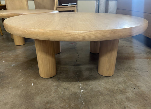 Adel 42" Round Coffee Table - White Oak