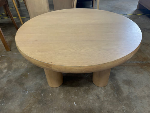 Adel 35" Round Coffee Table - White Oak