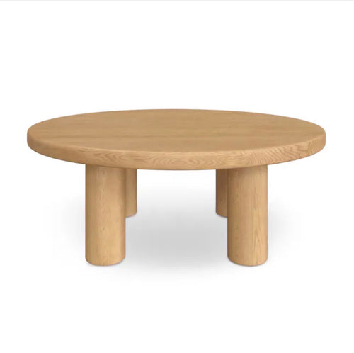 Adel 42" Round Coffee Table - White Oak