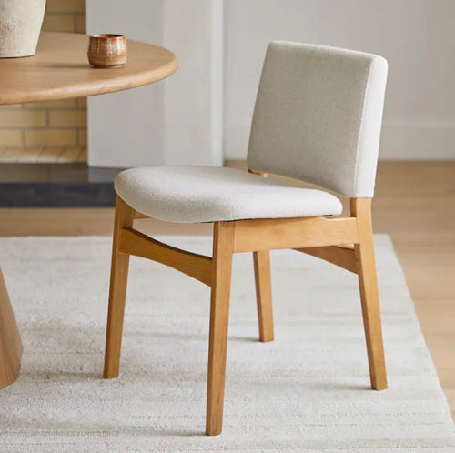 Set of 6 Nosh Dining Chairs - Oak And Ratine Ivory