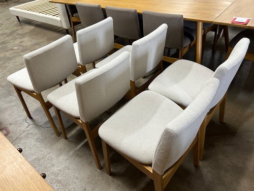 Set of 6 Nosh Dining Chairs - Oak And Ratine Ivory