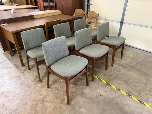 Set of 6 Nosh Dining Chairs - Walnut And Hemlock Green