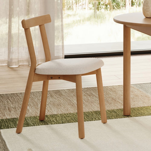 Set of 4 Ulka Dining Chairs - White Oak And Ratine Ivory