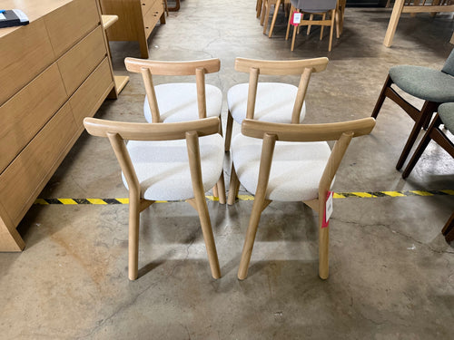 Set of 4 Ulka Dining Chairs - White Oak And Ratine Ivory