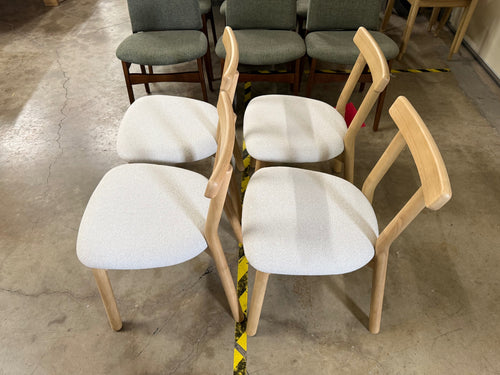 Set of 4 Ulka Dining Chairs - White Oak And Ratine Ivory