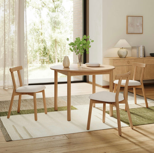 Set of 4 Ulka Dining Chairs - White Oak And Ratine Ivory