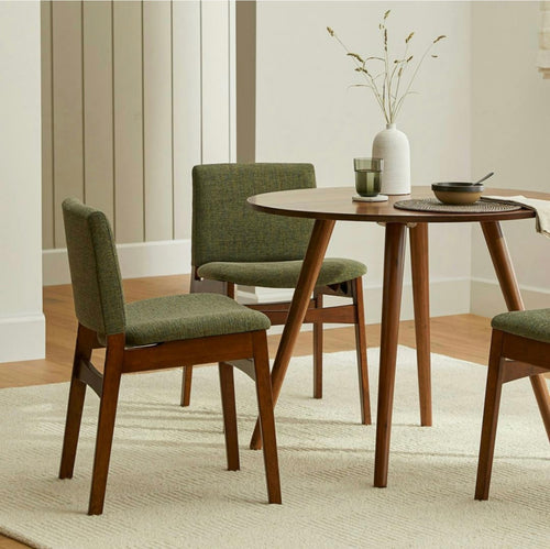 Set of 6 Nosh Dining Chairs - Walnut And Hemlock Green