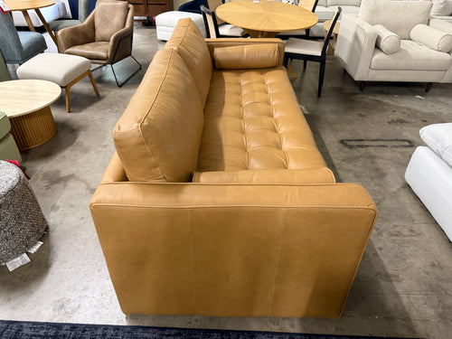 Sven 88” Tufted Leather Sofa Bed - Charme Tan
