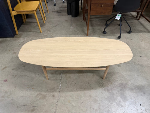 Lenia 53.5" Oval Coffee Table - White Oak