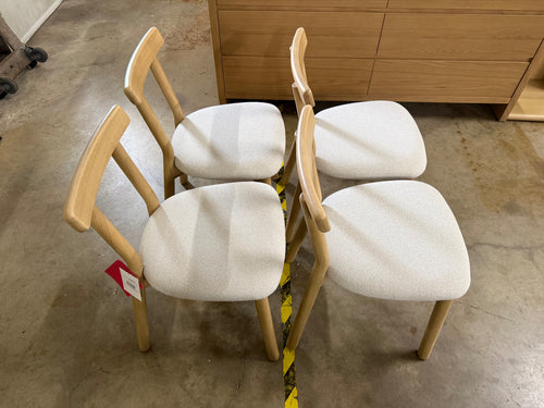 Set of 4 Ulka Dining Chairs - White Oak And Ratine Ivory