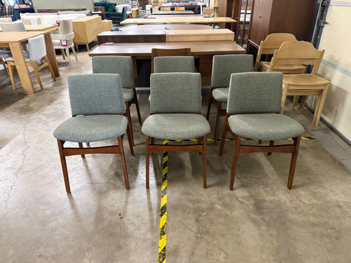 Set of 6 Nosh Dining Chairs - Walnut And Hemlock Green