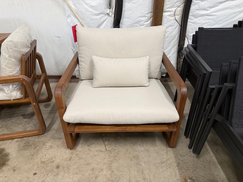 Laholm 36.5" Outdoor Lounge Chair & Cover - Dravite Ivory