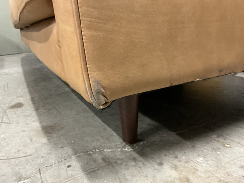 Sven 88" Tufted Leather Sofa - Charme Tan