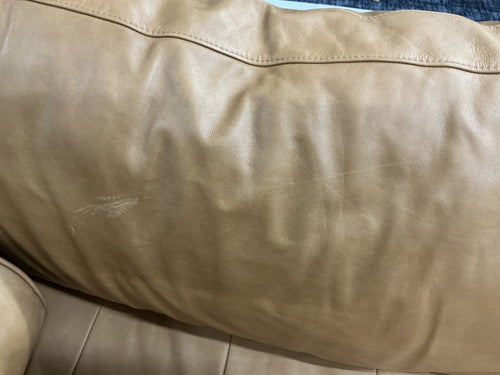 Sven 88" Tufted Leather Sofa - Charme Tan
