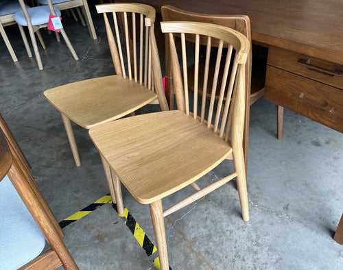 Pair of Rus Dining Chairs - Light Oak