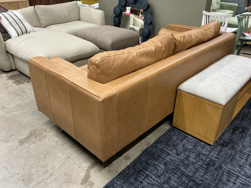 Sven 88" Tufted Leather Sofa - Charme Tan