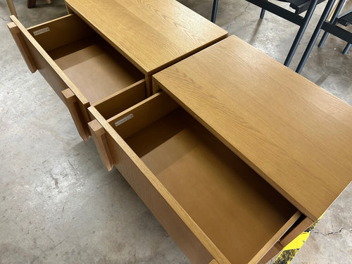 Pair of Ayra 2-Drawer Nightstands - Oak