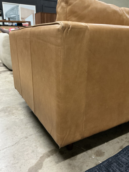 Sven 88" Tufted Leather Sofa - Charme Tan