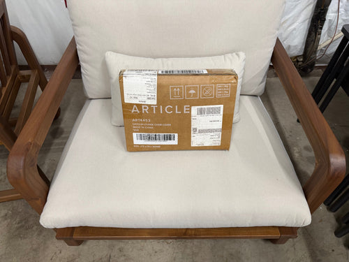 Laholm 36.5" Outdoor Lounge Chair & Cover - Dravite Ivory