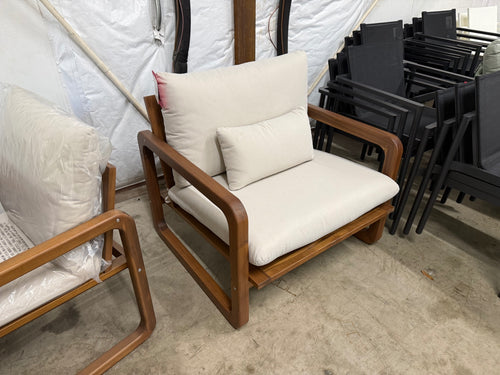 Laholm 36.5" Outdoor Lounge Chair & Cover - Dravite Ivory