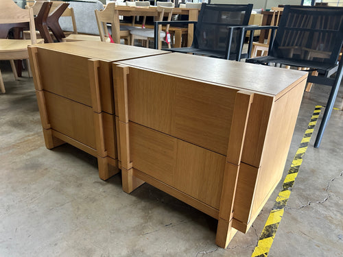 Pair of Ayra 2-Drawer Nightstands - Oak