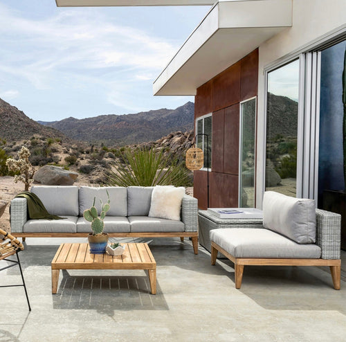 Urba 88.5" Outdoor Sofa Set - Beach Sand & Covers