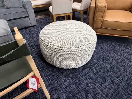 Hira 30" Pouf - Natural Ivory
