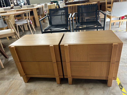 Pair of Ayra 2-Drawer Nightstands - Oak