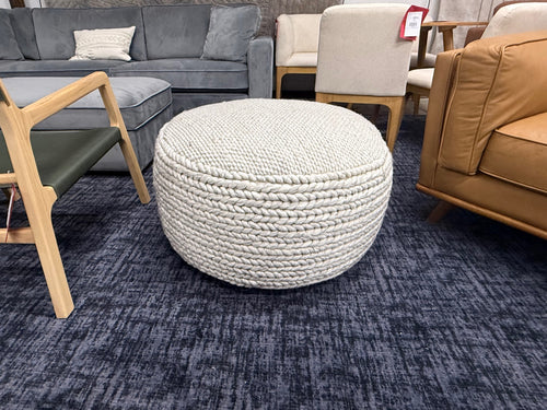Hira 30" Pouf - Natural Ivory