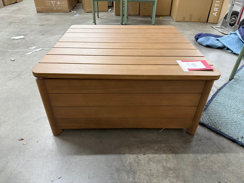 Elise 34.75" Outdoor Storage Coffee Table - Light Eucalyptus