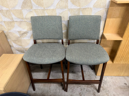 Pair of Nosh Counter Stools - Walnut And Hemlock Green