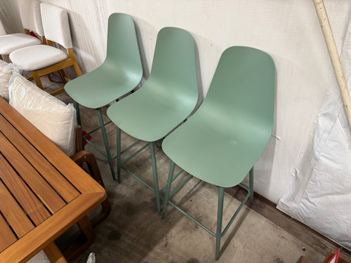 Set of 3 Svelti Counter Stools - Aloe Green