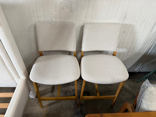 Pair of Nosh Counter Stools - Oak And Ratine Ivory