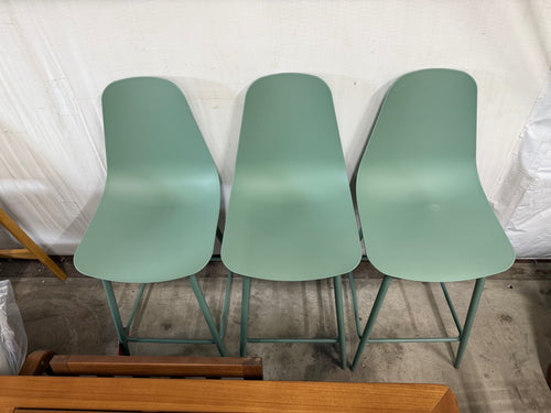 Set of 3 Svelti Counter Stools - Aloe Green