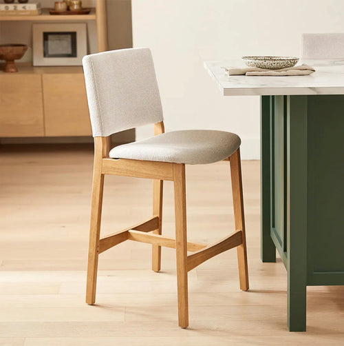 Pair of Nosh Counter Stools - Oak And Ratine Ivory