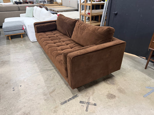 Sven 88" Tufted Velvet Sofa - Plush Pacific Brown