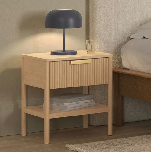 Pair of Liv 1-Drawer Nightstands - White Oak