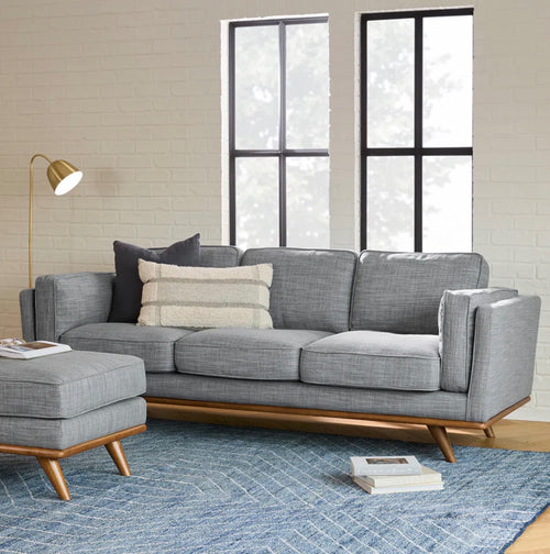 Timber 90” Sofa & Ottoman Set - Pebble Gray