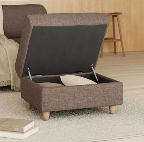 Vati 92" Sofa & Ottoman Set - Honey Oak And Buckler Brown