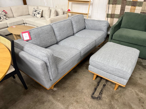 Timber 90” Sofa & Ottoman Set - Pebble Gray