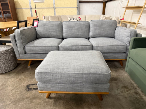 Timber 90” Sofa & Ottoman Set - Pebble Gray