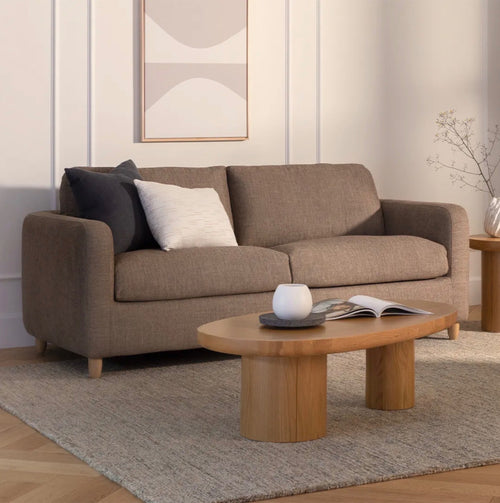 Vati 80" Sofa Bed - Natural Oak And Buckler Brown