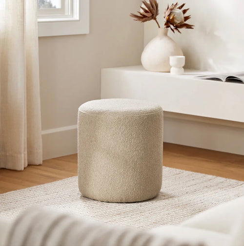 Cilo 16" Ottoman - Sandstone Wool Bouclé