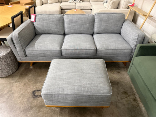 Timber 90” Sofa & Ottoman Set - Pebble Gray