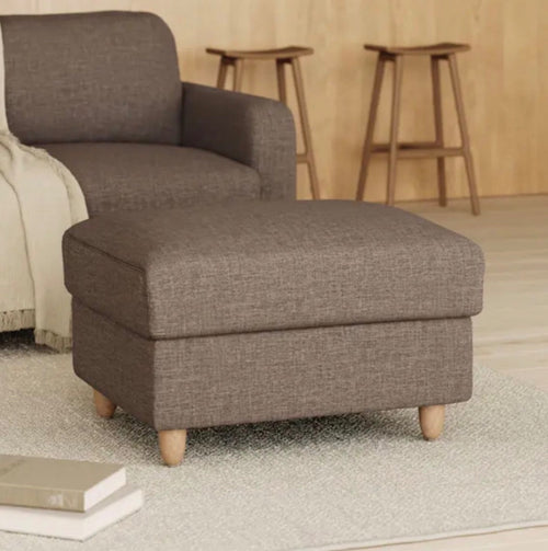 Vati 92" Sofa & Ottoman Set - Honey Oak And Buckler Brown