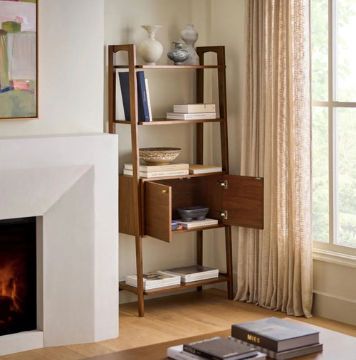 Krossa 31.5" Shelving Unit With Storage - Walnut