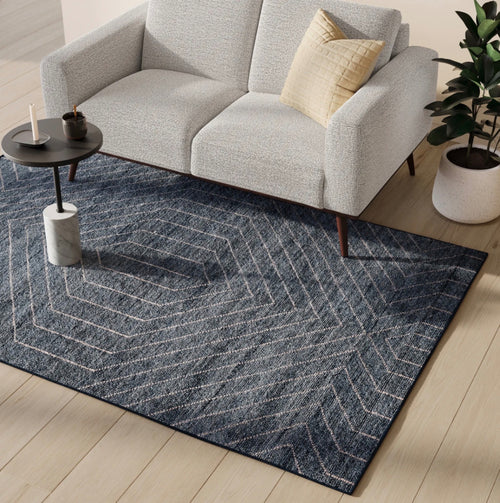 Parallel 5 X 8 Rug - Wave Blue / White