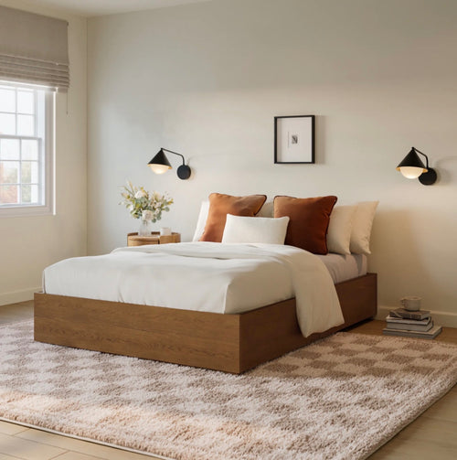 Leif Full Platform Storage Bed - Smoked Oak
