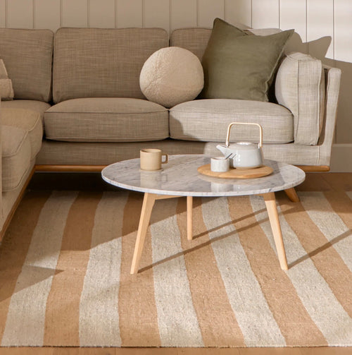 Mara 31.5" Marble Coffee Table - Oak