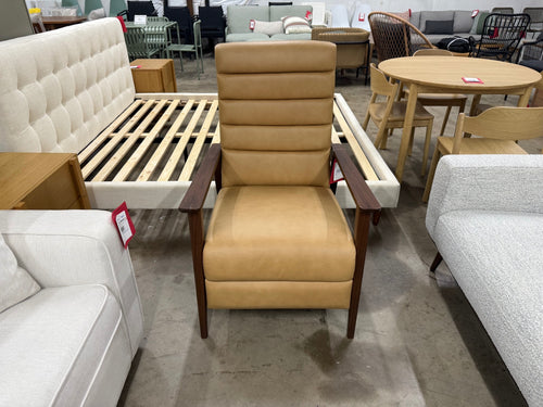 Ellow 28.5" Leather Reclining Lounge Chair - Charme Tan